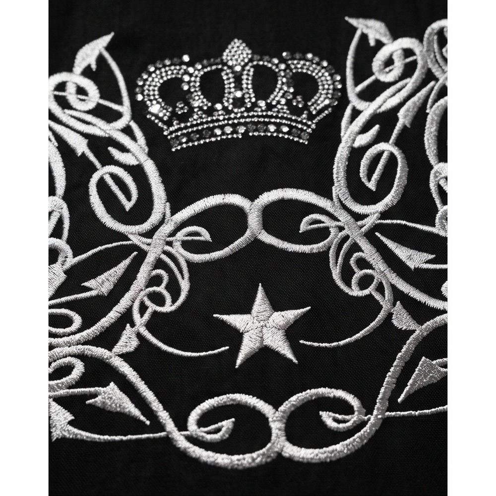 BBC Collection Mens XXXL Black Embroidered Crown Button Down Shirt Long Sleeve - Picture 13 of 14